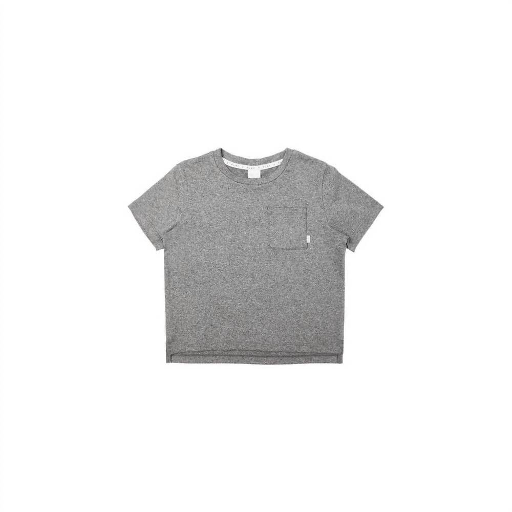 NEW RYLEE + CRU kid's cove essential pocket tee in heathered grey